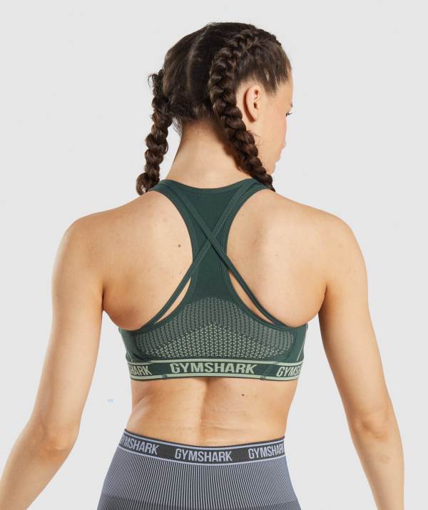 Damske Športové Podprsenky Gymshark Apex Seamless Obsidian Zelene Hnede / Zelene | FE5804291